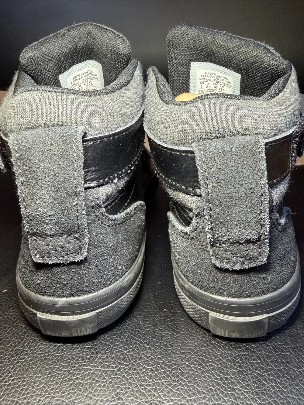 Converse Kids' Black & Gray High-Top Sneakers Sz 3US